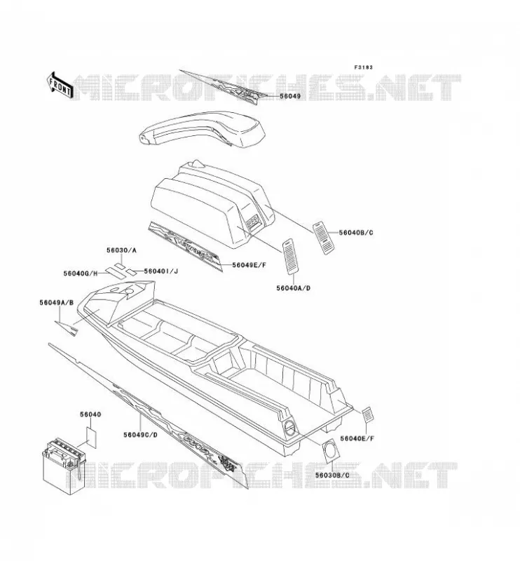 LABEL Kawasaki JET SKI 550 1992 JET SKI 550SX  JS550-C2