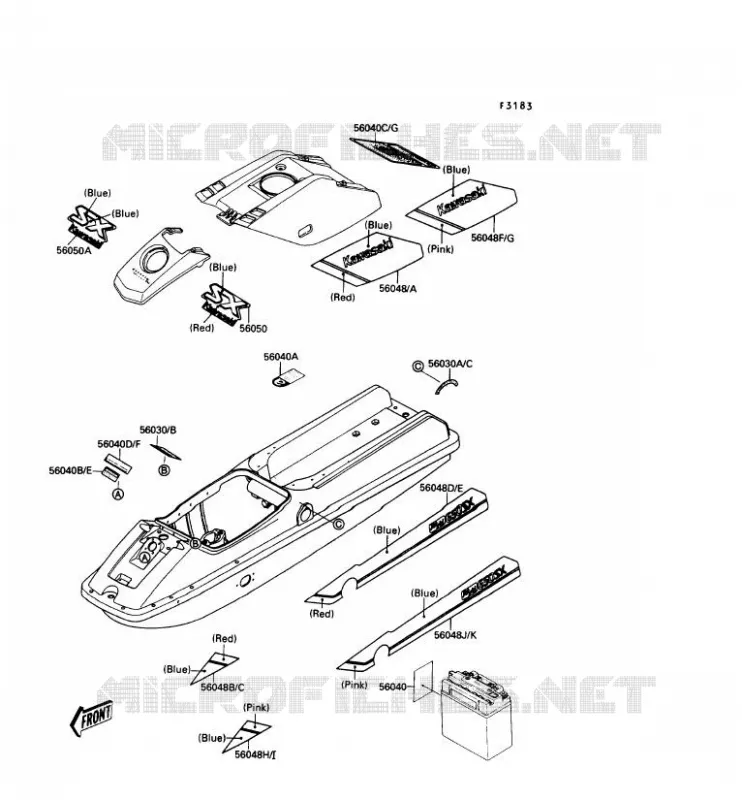 LABEL Kawasaki JET SKI 650 1989 JET SKI 650SX  JS650-A3