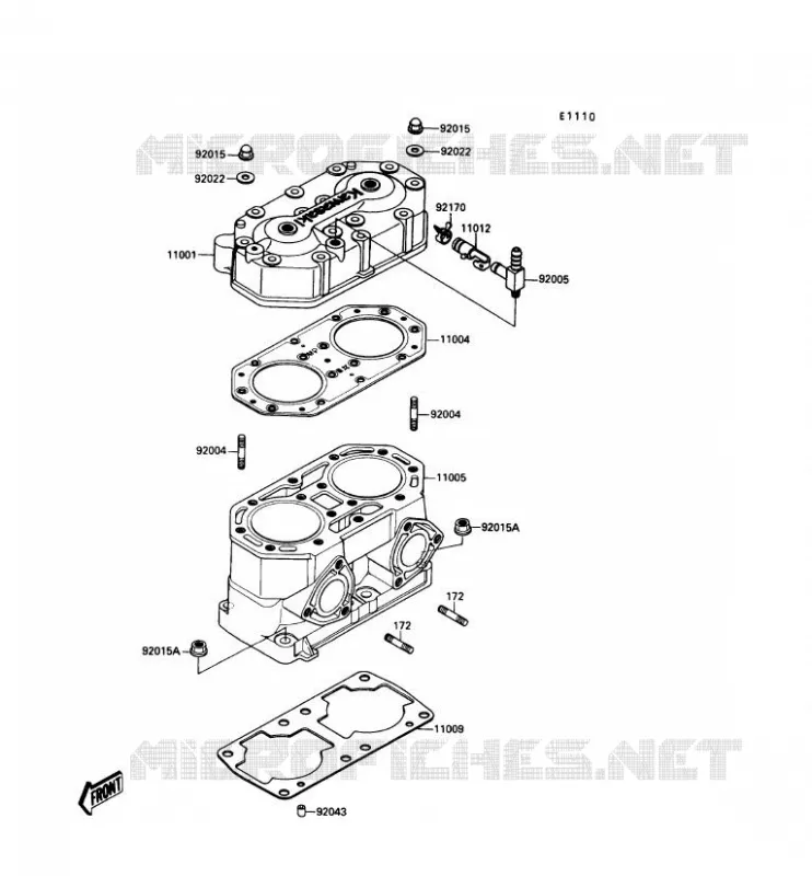 CULASSE/CYLINDRE Kawasaki JET SKI 650 1990 JET SKI 650SX  JS650-A4
