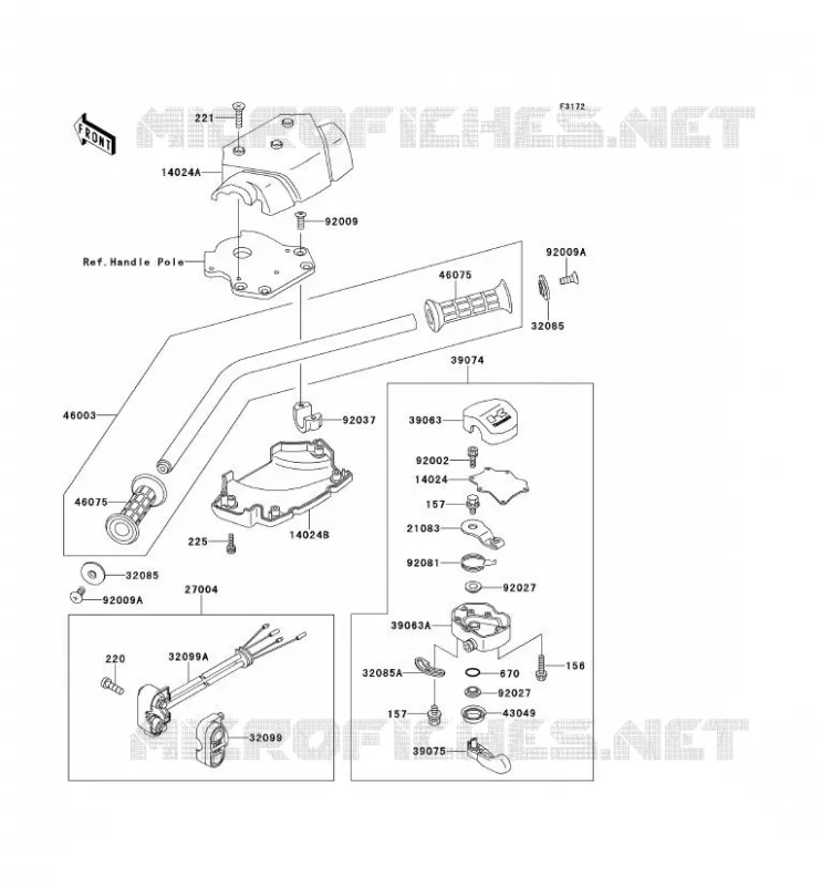 GUIDON(-JS650B-600373) Kawasaki JET SKI 650 1992 JET SKI 650SX  JS650-B2