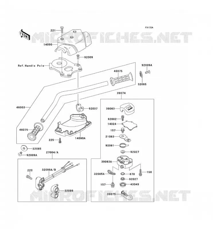GUIDON(JS650B-600374-) Kawasaki JET SKI 650 1992 JET SKI 650SX  JS650-B2