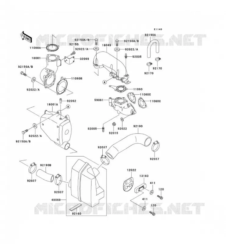 &Eacute;CHAPPEMENT Kawasaki JET SKI 750 1993 JET SKI 750 SX  JS750-A2