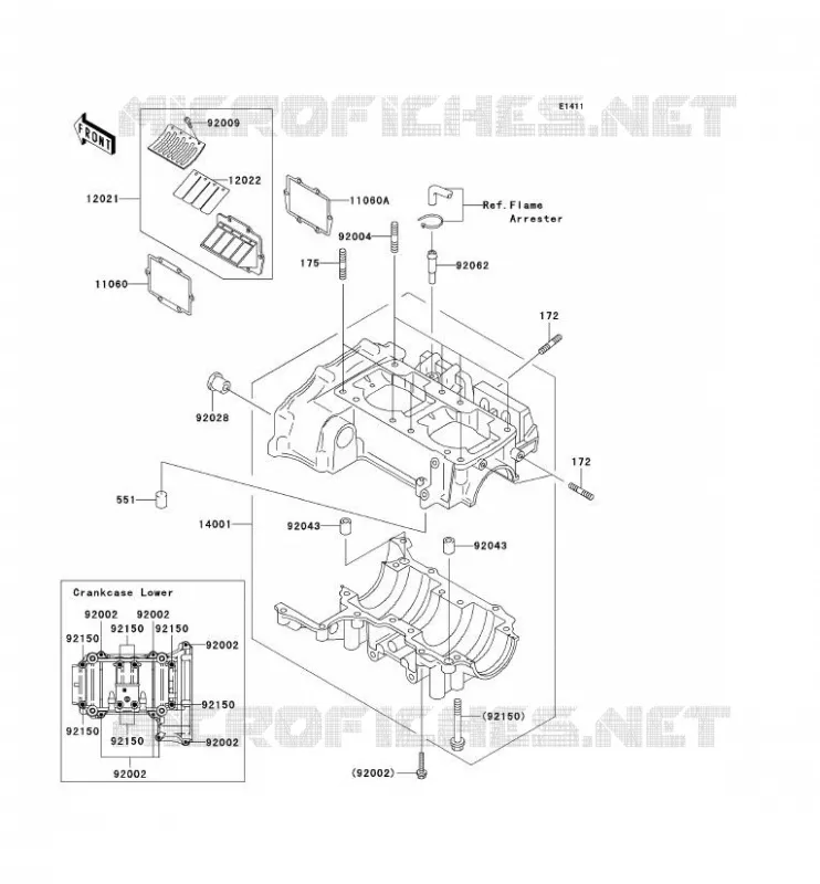 CARTER MOTEUR(S) Kawasaki JET SKI 800 2006 JET SKI 800 SX-R  JS800A6F