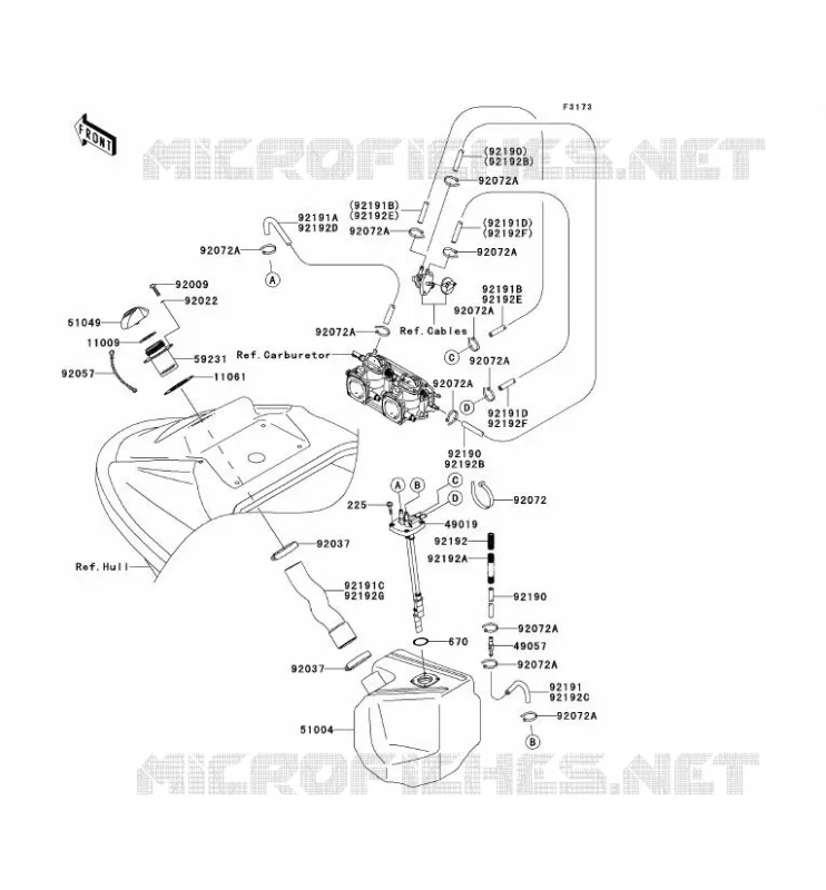 RESERVOIR CARBURANT Kawasaki JET SKI 800 2007 JET SKI 800 SX-R  JS800A7F