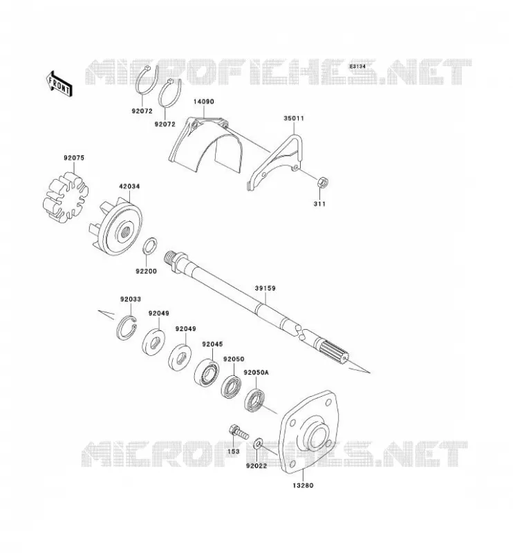 ARBRE DE TRANSMISSION Kawasaki JET SKI 800 2010 JET SKI 800 SX-R  JS800AAF