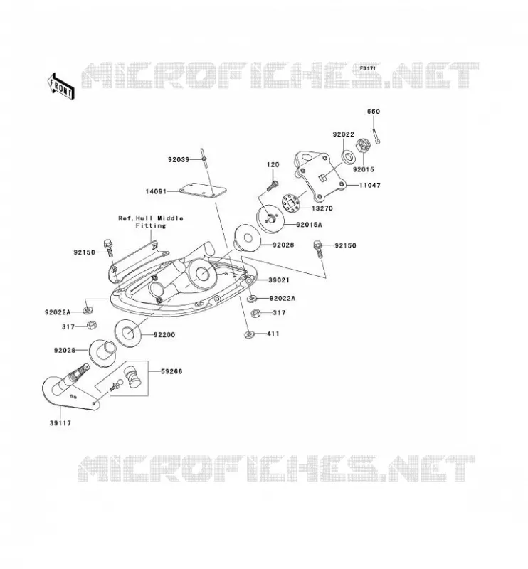 POIGNEE POLE Kawasaki JET SKI 1200 2002 JET SKI 1200 STX-R  JT1200-A1