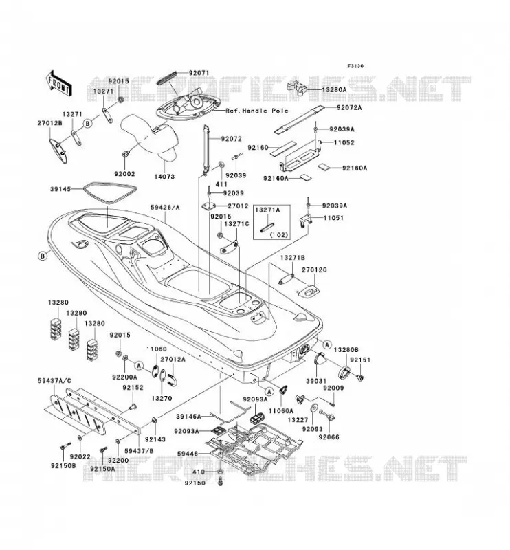 COQUE Kawasaki JET SKI 1200 2003 JET SKI 1200 STX-R  JT1200-A2