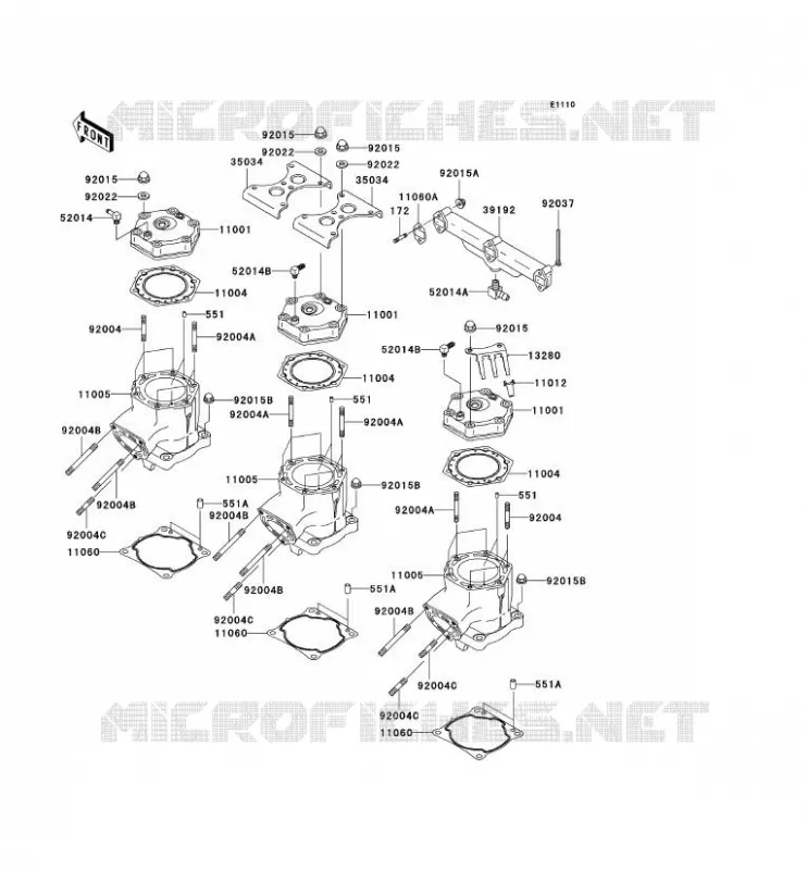 CULASSE/CYLINDRE Kawasaki JET SKI 1200 2003 JET SKI 1200 STX-R  JT1200-A2