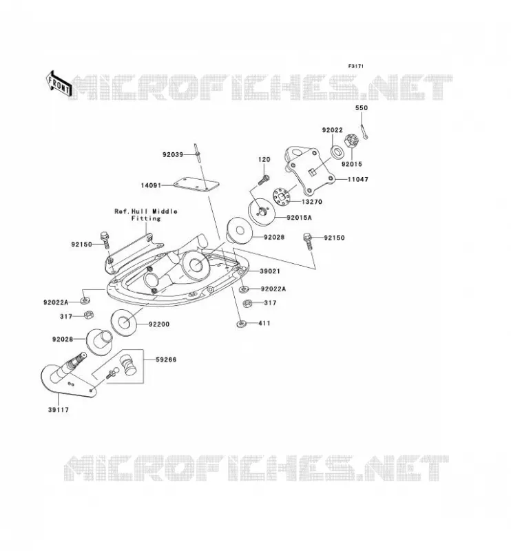 POIGNEE POLE Kawasaki JET SKI 1200 2003 JET SKI 1200 STX-R  JT1200-A2