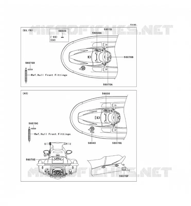 LABEL Kawasaki JET SKI 1200 2004 JET SKI STX-12F  JT1200-B2