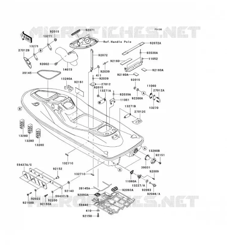 COQUE Kawasaki JET SKI 1200 2004 JET SKI 1200 STX-R  JT1200-C1