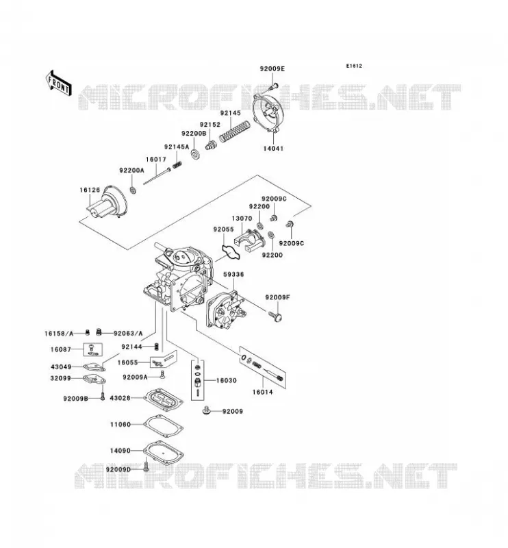 PI&Egrave;CES DE CARBURATEUR Kawasaki JET SKI 1200 2004 JET SKI 1200 STX-R  JT1200-C1
