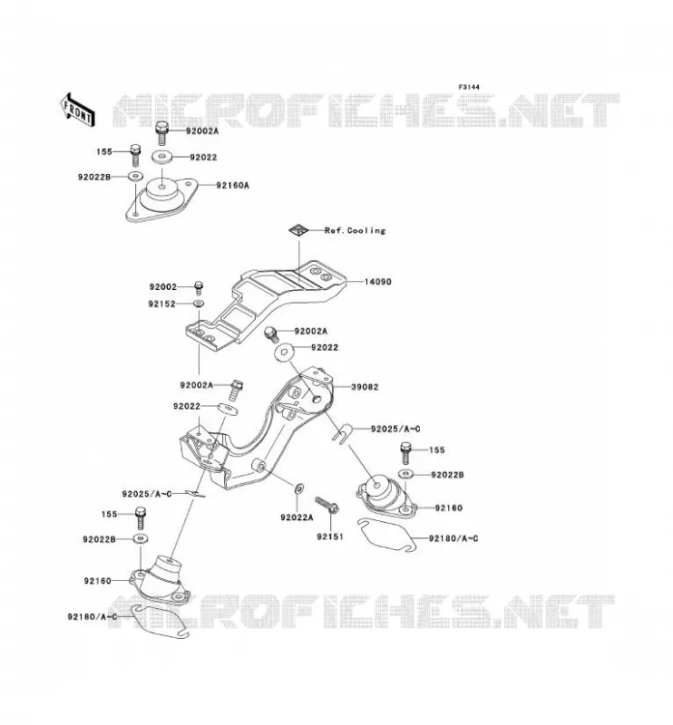 SUPPORT MOTEUR Kawasaki JET SKI 1200 2004 JET SKI 1200 STX-R  JT1200-C1
