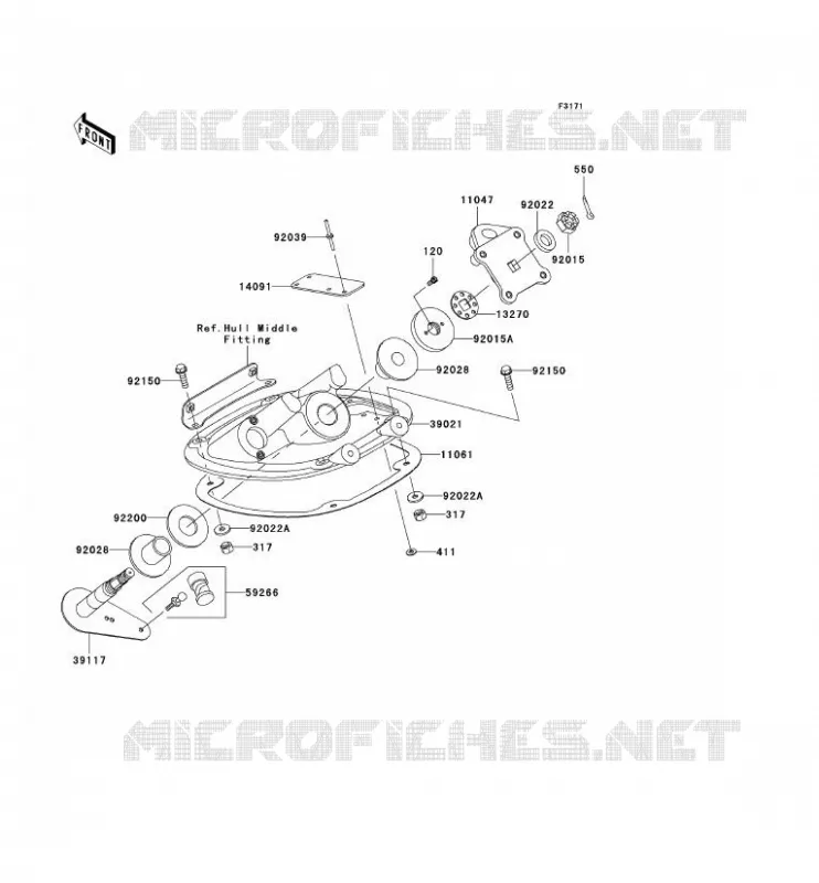 POIGNEE POLE Kawasaki JET SKI 1200 2004 JET SKI 1200 STX-R  JT1200-C1