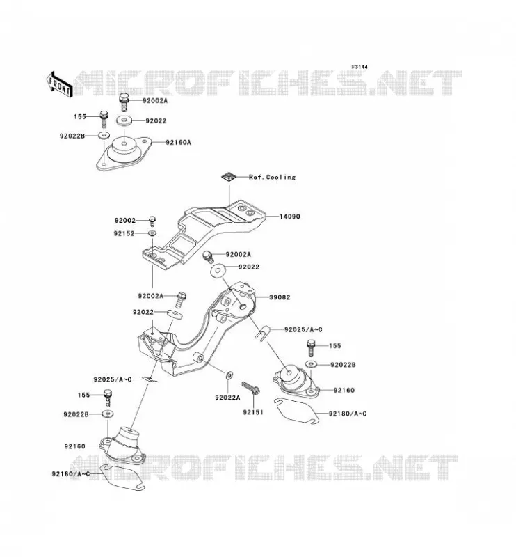 SUPPORT MOTEUR Kawasaki JET SKI 1200 2005 JET SKI 1200 STX-R  JT1200-C2
