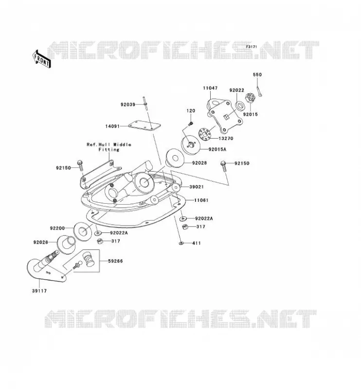 POIGNEE POLE Kawasaki JET SKI 1200 2005 JET SKI 1200 STX-R  JT1200-C2
