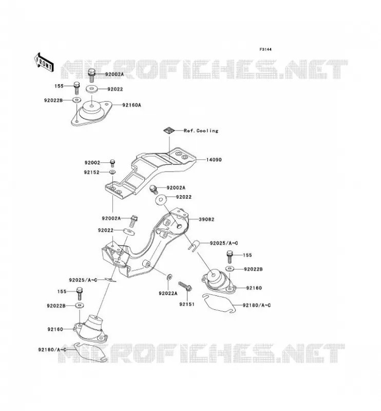 SUPPORT MOTEUR Kawasaki JET SKI 1200 2005 JET SKI 1200 STX-R  JT1200-C2