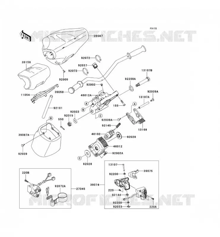 GUIDON Kawasaki JET SKI 1500 2012 JET SKI ULTRA 300X  JT1500HCFA