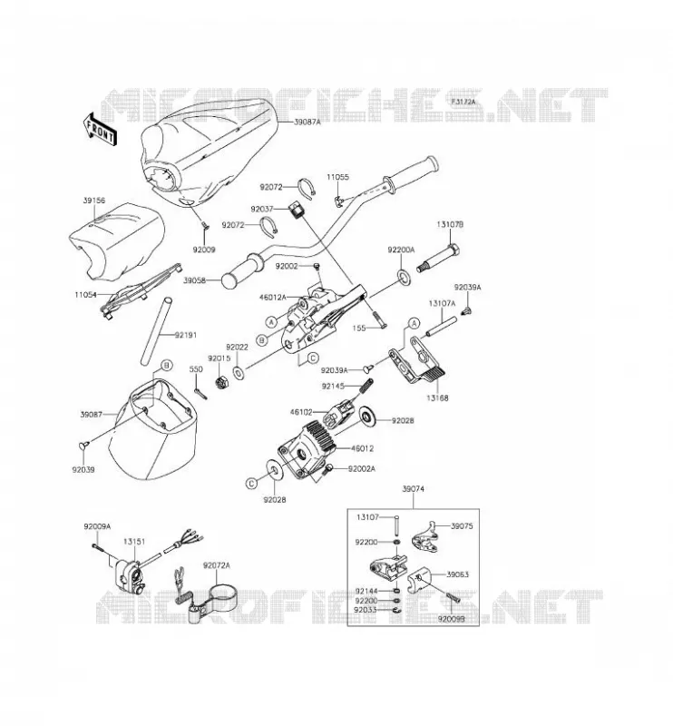 GUIDON Kawasaki JET SKI 1500 2014 JET SKI ULTRA LX  JT1500KEF