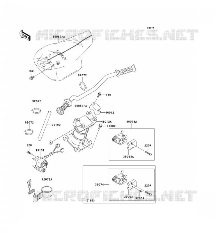 GUIDON Kawasaki JET SKI 750 1995 JET SKI STS  JT750-B1
