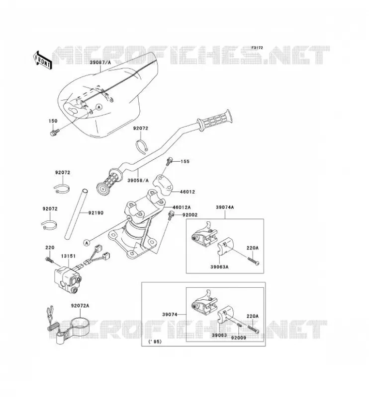 GUIDON Kawasaki JET SKI 750 1996 JET SKI STS  JT750-B2