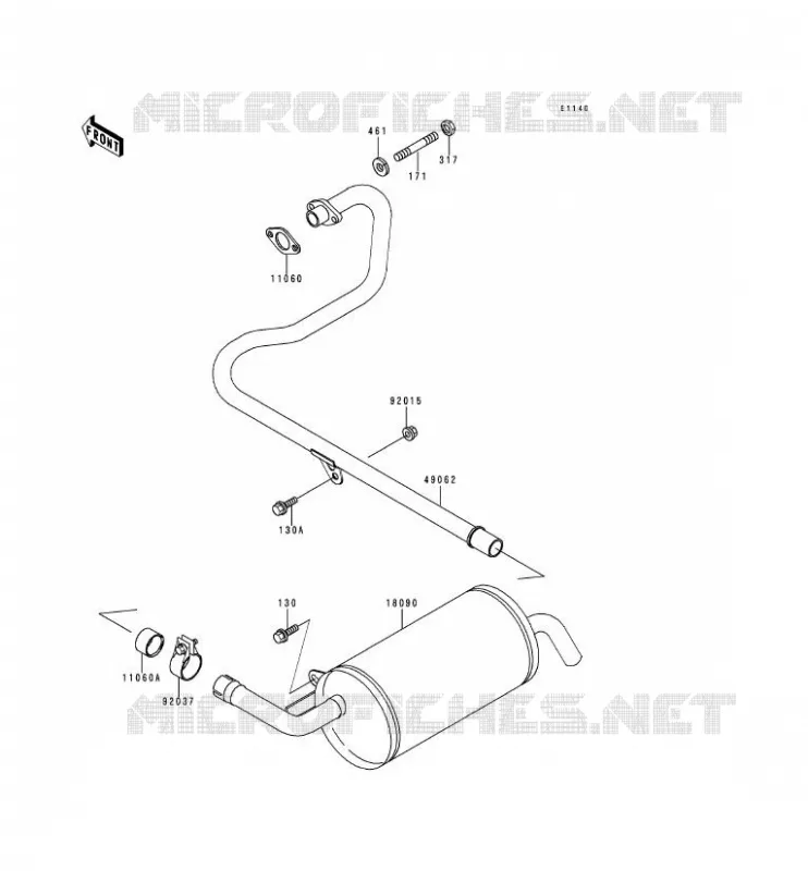 &Eacute;CHAPPEMENT Kawasaki SSV 300 no_year MULE 500  KAF300-A1