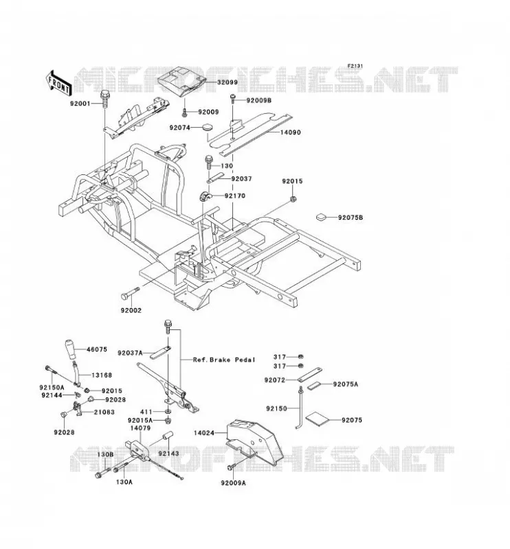 PIECE DE CADRE (COUVERTURE) Kawasaki SSV 300 no_year MULE 500  KAF300-B1