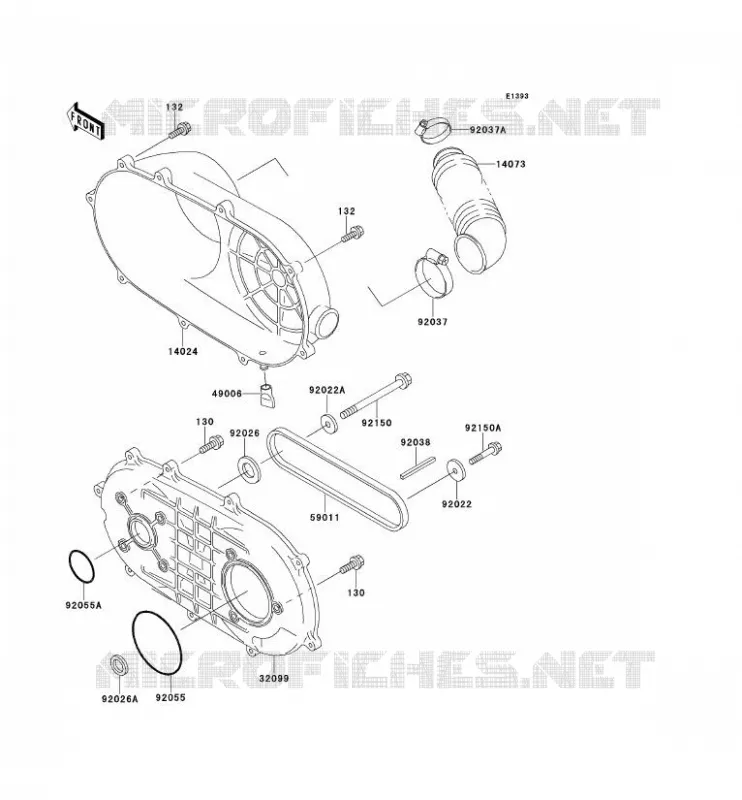 COUVERCLE CONVERTISSEUR/COURROIE Kawasaki SSV 300 no_year MULE 500  KAF300-B2