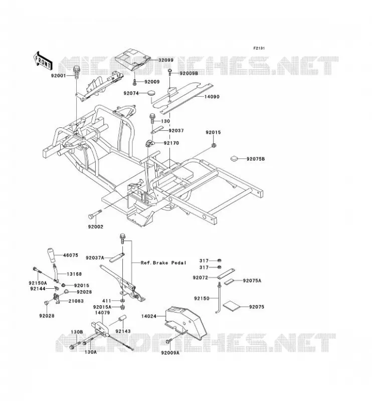 PIECE DE CADRE (COUVERTURE) Kawasaki SSV 300 no_year MULE 500  KAF300-B2