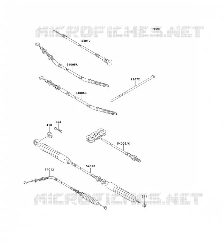 CABLES Kawasaki SSV 300 1998 MULE 550  KAF300-C2