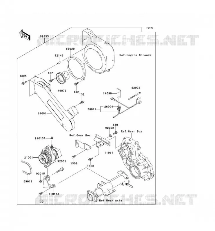 PIECE EN OPTION Kawasaki SSV 300 1998 MULE 550  KAF300-C2