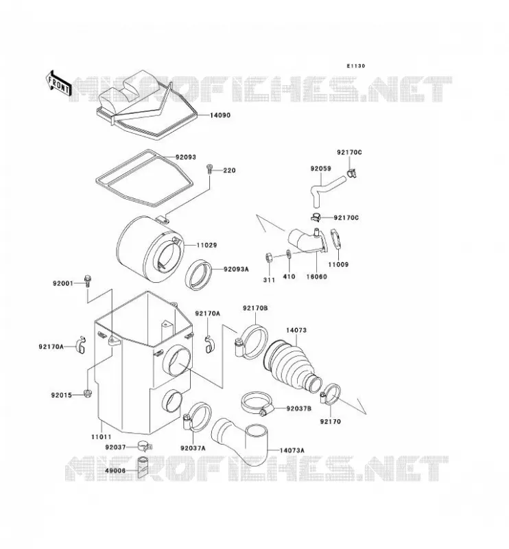 FILTRE A AIR Kawasaki SSV 300 no_year MULE 550  KAF300-C2