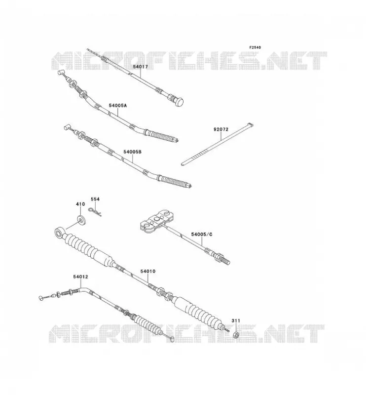 CABLES Kawasaki SSV 300 1999 MULE 550  KAF300-C3