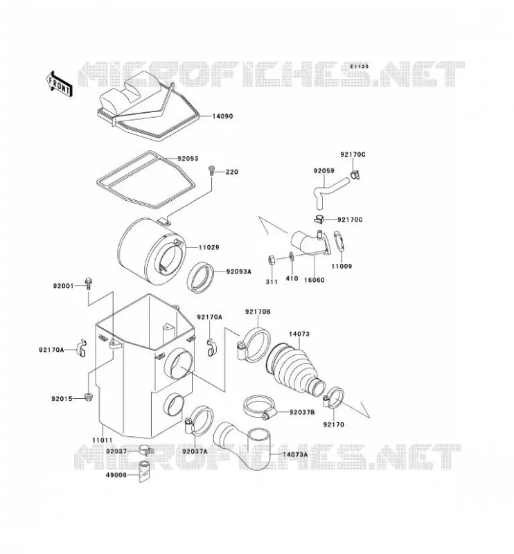 FILTRE A AIR Kawasaki SSV 300 2001 MULE 550  KAF300-C5
