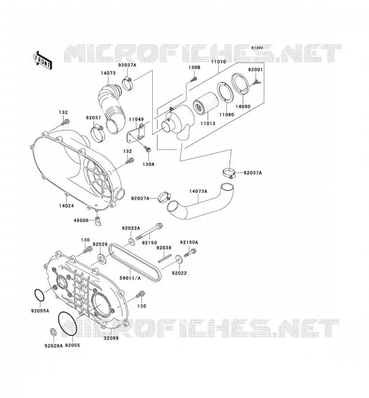 COUVERCLE CONVERTISSEUR/COURROIE Kawasaki SSV 300 no_year MULE 550  KAF300-C5