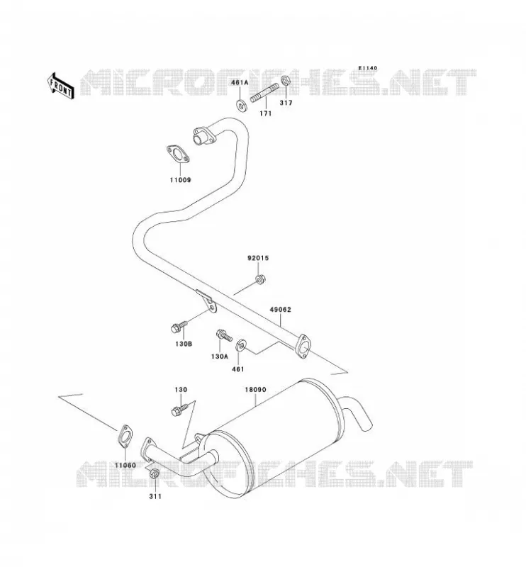 &Eacute;CHAPPEMENT Kawasaki SSV 300 no_year MULE 550  KAF300-C5