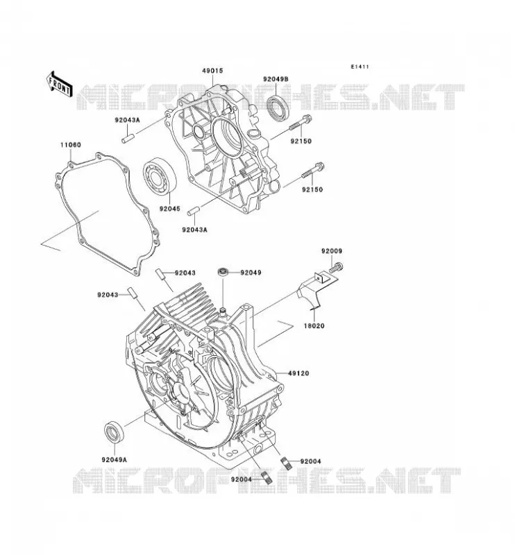 CARTER MOTEUR(S) Kawasaki SSV 300 2003 MULE 550  KAF300-C6