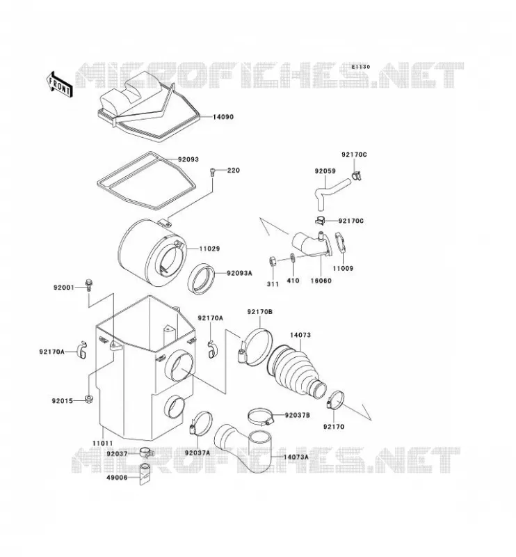 FILTRE A AIR Kawasaki SSV 300 no_year MULE 550  KAF300-C6