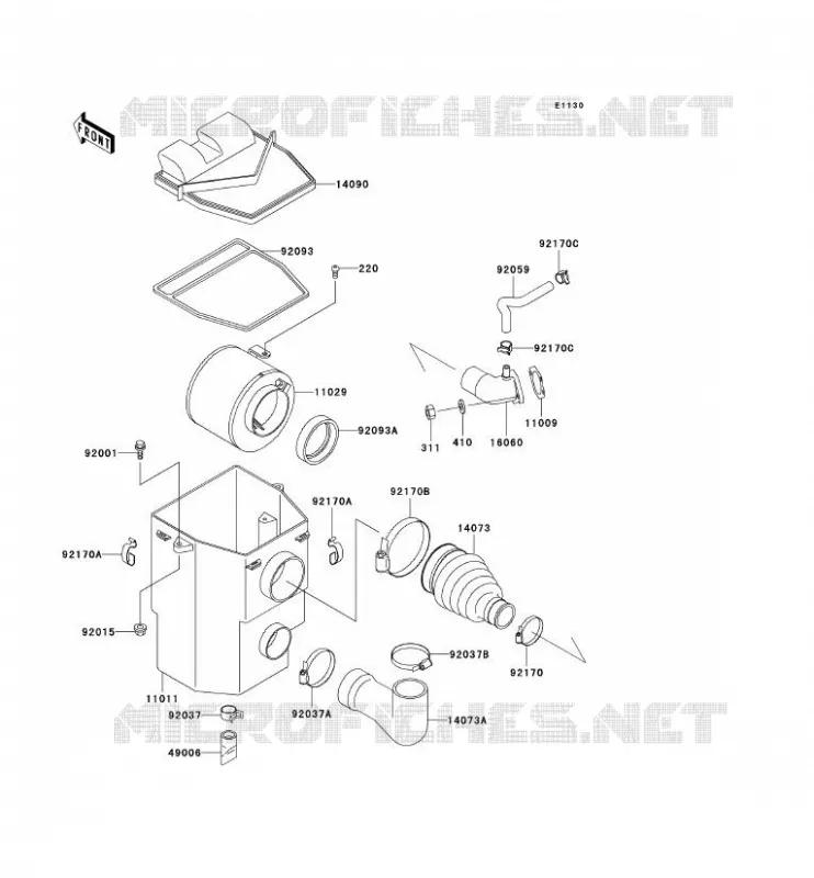 FILTRE A AIR Kawasaki SSV 300 no_year MULE 550  KAF300-C7