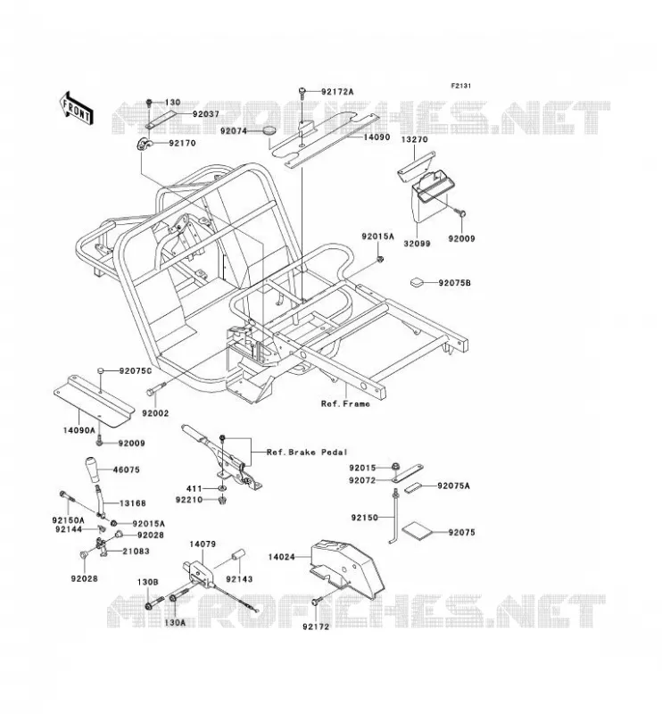 PIECE DE CADRE (COUVERTURE) Kawasaki SSV 300 no_year MULE 550  KAF300-C7