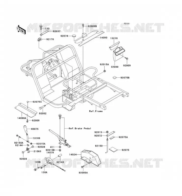 PIECE DE CADRE (COUVERTURE) Kawasaki SSV 300 no_year MULE 520  KAF300-D2