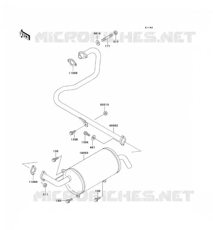 &Eacute;CHAPPEMENT Kawasaki SSV 300 no_year MULE 520  KAF300-D3