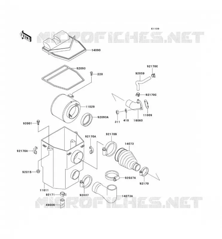 FILTRE A AIR Kawasaki SSV 300 no_year MULE 520  KAF300-D3