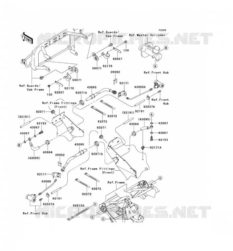 DURIT DE FREIN AVANT Kawasaki SSV 400 2005 MULE 610 4X4  KAF400-A1