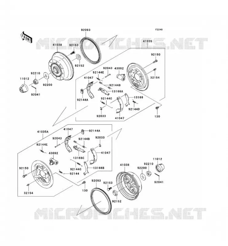 MOYEU ARRIERE/FREIN Kawasaki SSV 400 2005 MULE 610 4X4  KAF400-A1