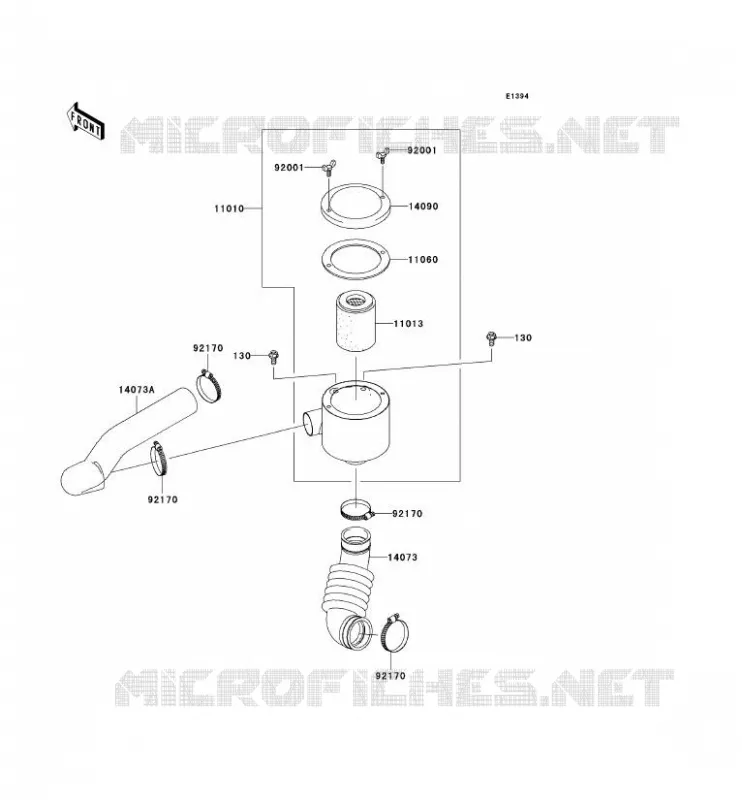 FILTRE A AIR - CONVERTISSEUR Kawasaki SSV 400 2005 MULE 610 4X4  KAF400-A1