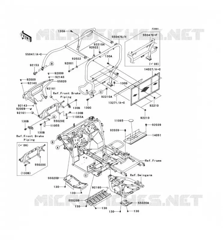 PROTECTION/CHASSIS CAB Kawasaki SSV 400 2006 MULE 610 4X4  KAF400A6F