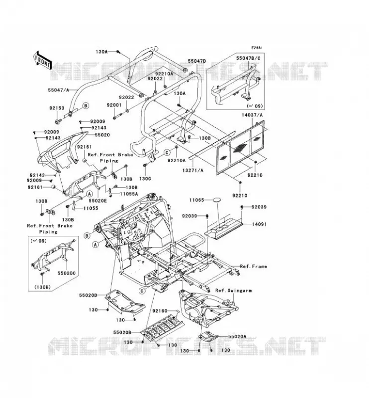 PROTECTION/CHASSIS CAB Kawasaki SSV 400 2008 MULE 610 4X4  KAF400A8F