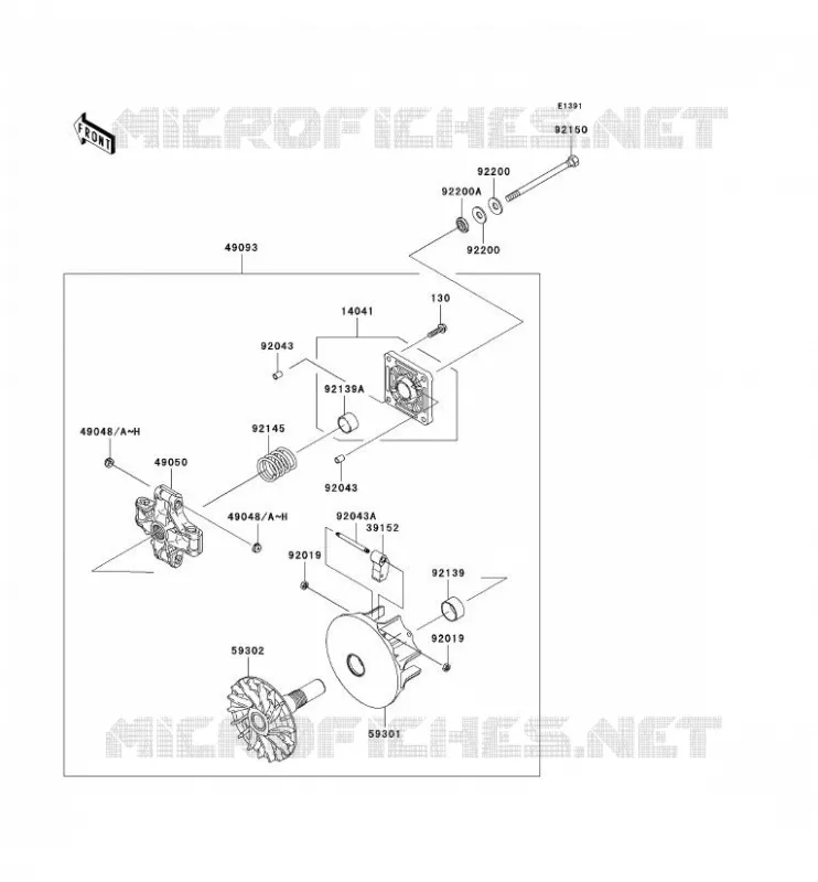 VARIATEUR Kawasaki SSV 400 2008 MULE 610 4X4  KAF400A8F