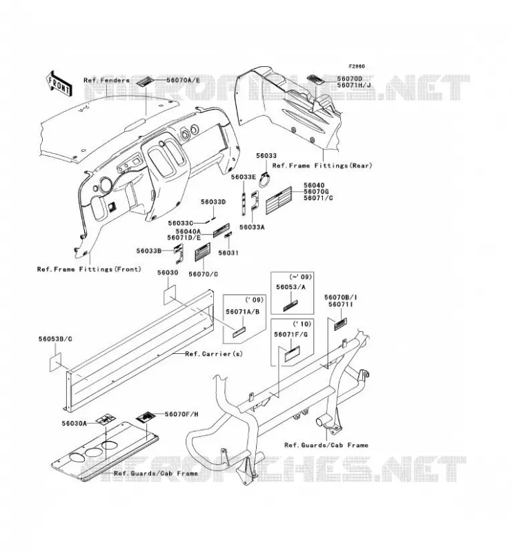 LABEL Kawasaki SSV 400 2008 MULE 610 4X4  KAF400A8F